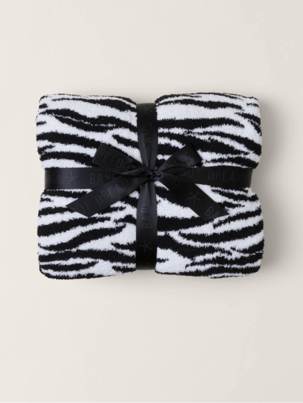 Barefoot Dreams Zebra Print Plush Throw Blanket - Black & White